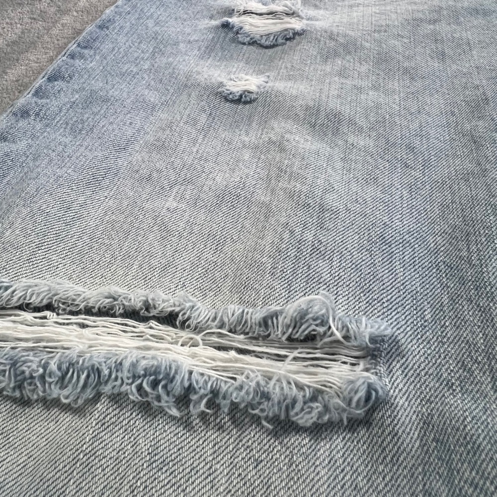 LEVI'S501 CT Jeans Women 36x28 Light Wash‎ Good Distressed Ripped Tapered Custom - Picture 14 of 16